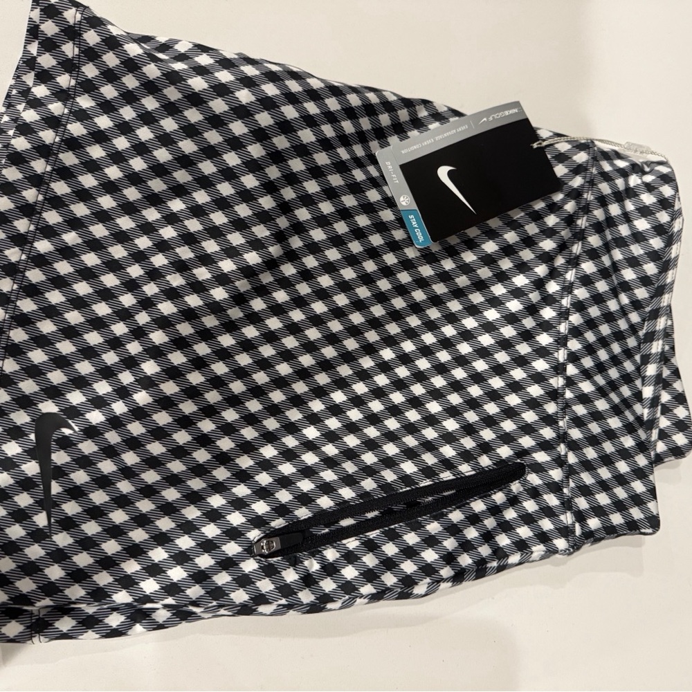 Nike Black and White Gingham Athletic Skirt